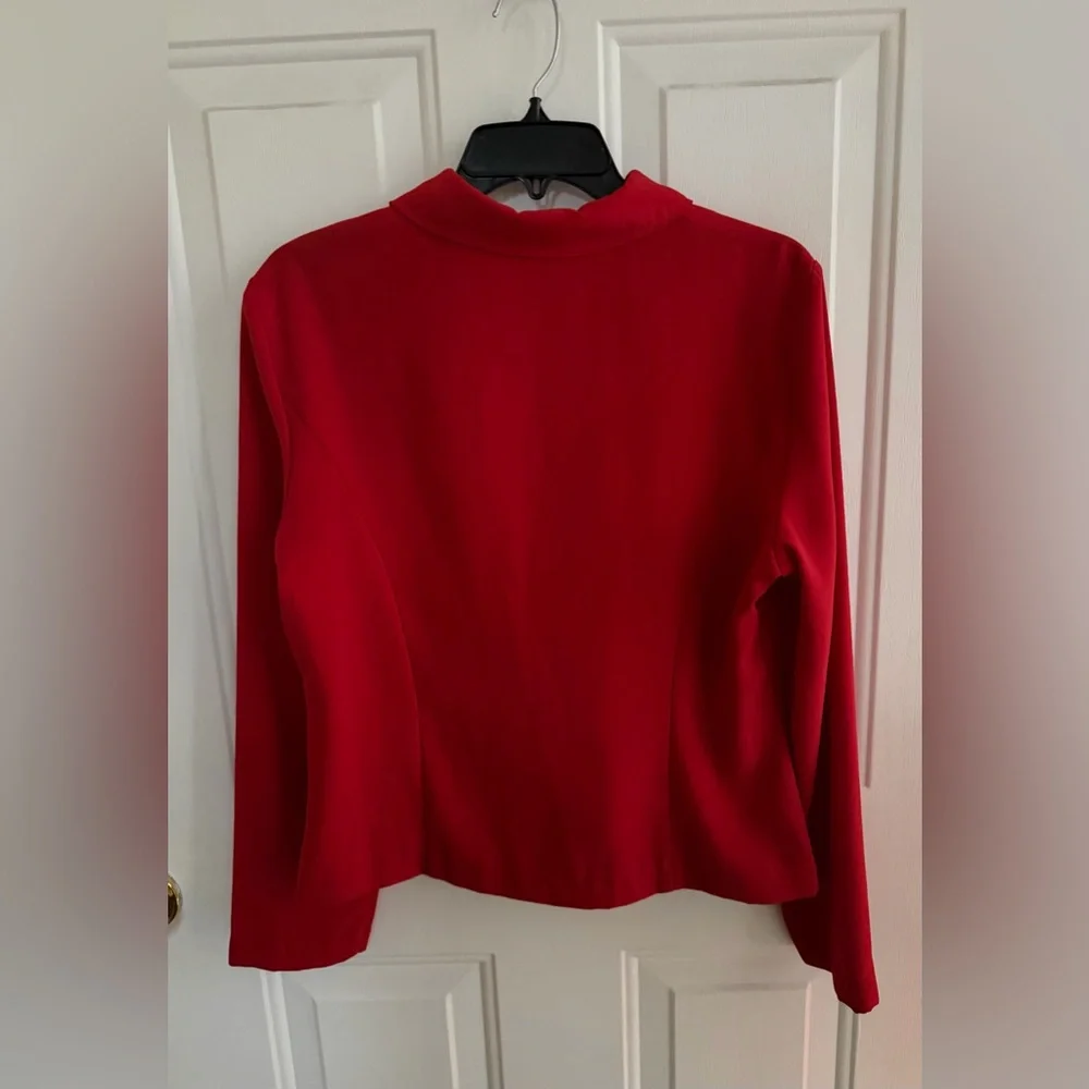 PROPHECY, Women’s Blazer- by Sag Harbor Red Lightweight Zip Front, SIZE 8 ❤️ - Picture 7 of 11